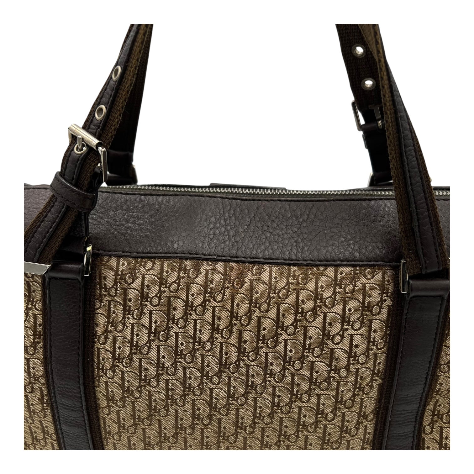 Trotteur Shoulder Bag Brown in Canvas, Silver hardware - Image 10