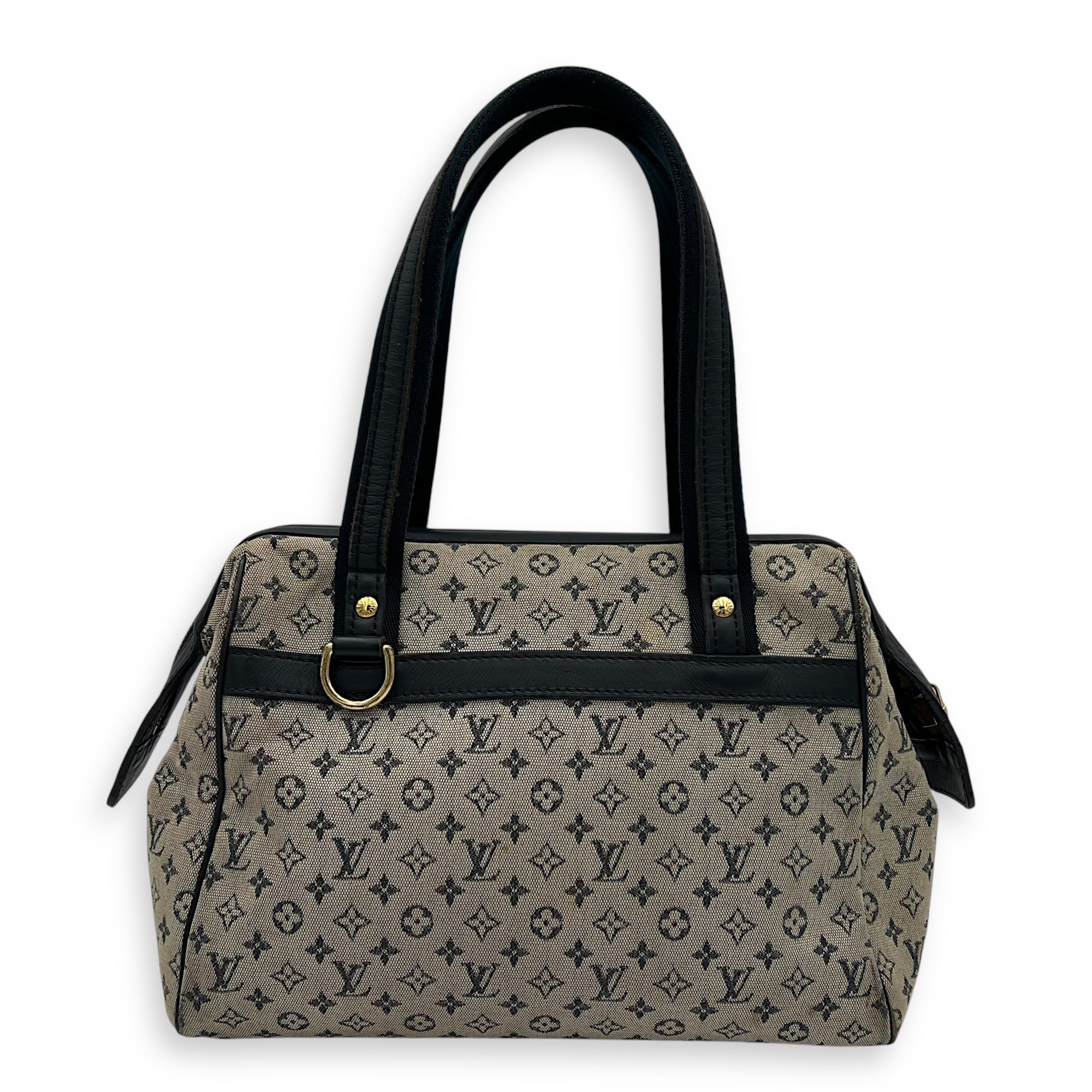 Josephine Shoulder Bag Grey in Jacquard, Gold hardware