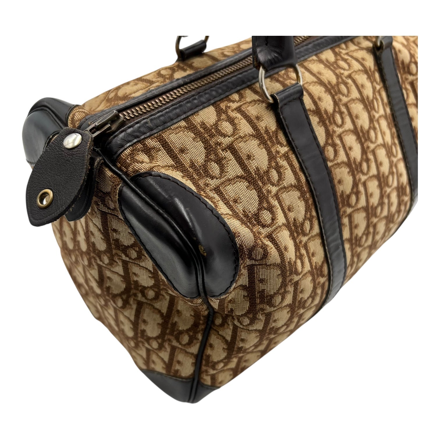 Trotteur Top Handle Bag Brown in Coated Canvas, Silver hardware - Image 21