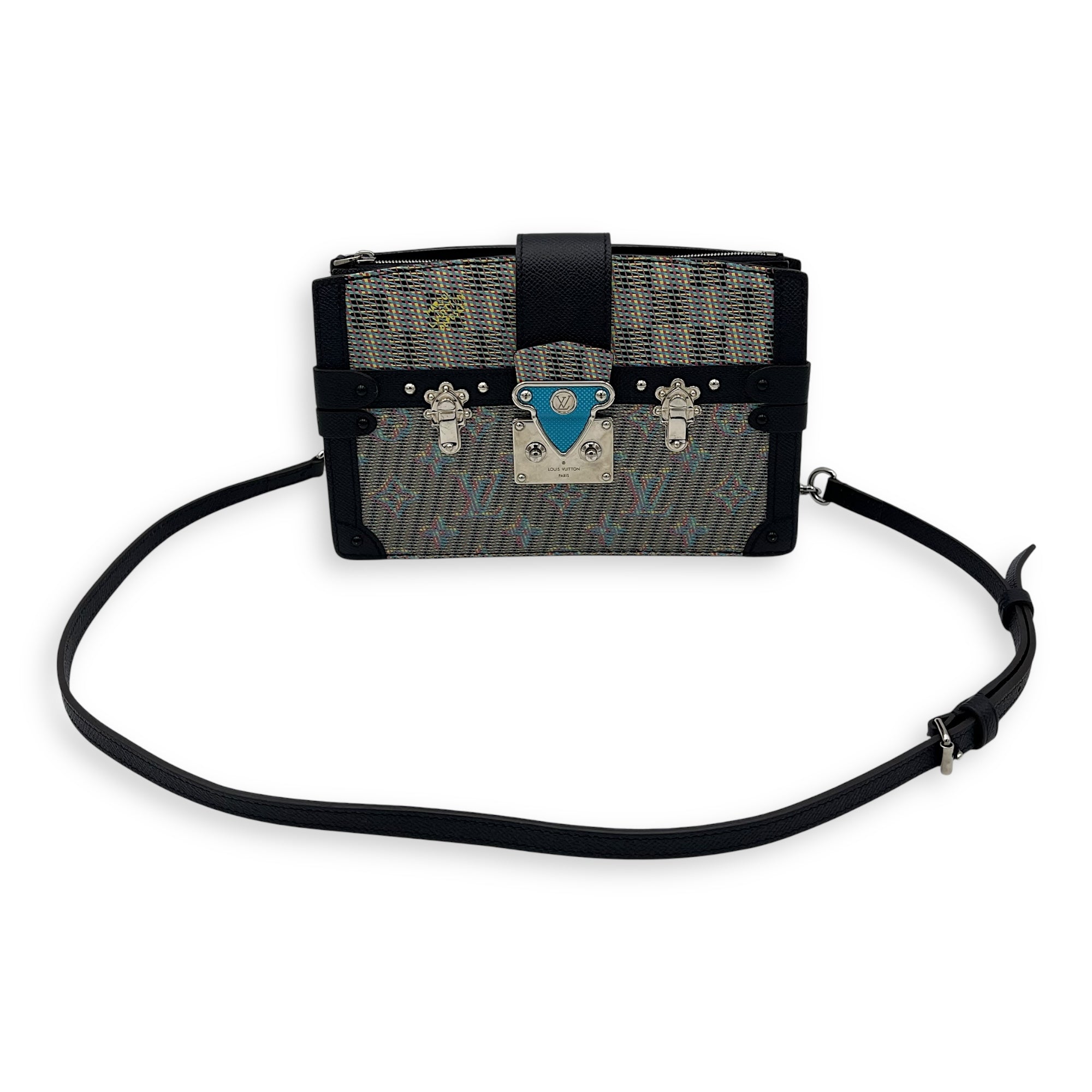 Trunk Clutch Crossbody Bag in Monogram Calfskin, Silver hardware - Image 13
