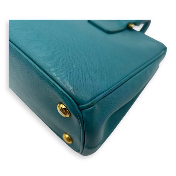 Galleria Top Handle Bag Blue in Saffiano Leather, Gold hardware - Image 9