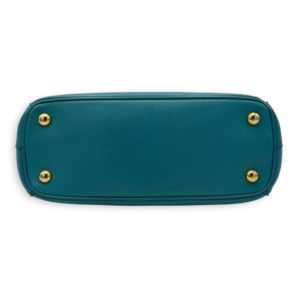 Galleria Top Handle Bag Blue in Saffiano Leather, Gold hardware - Image 6