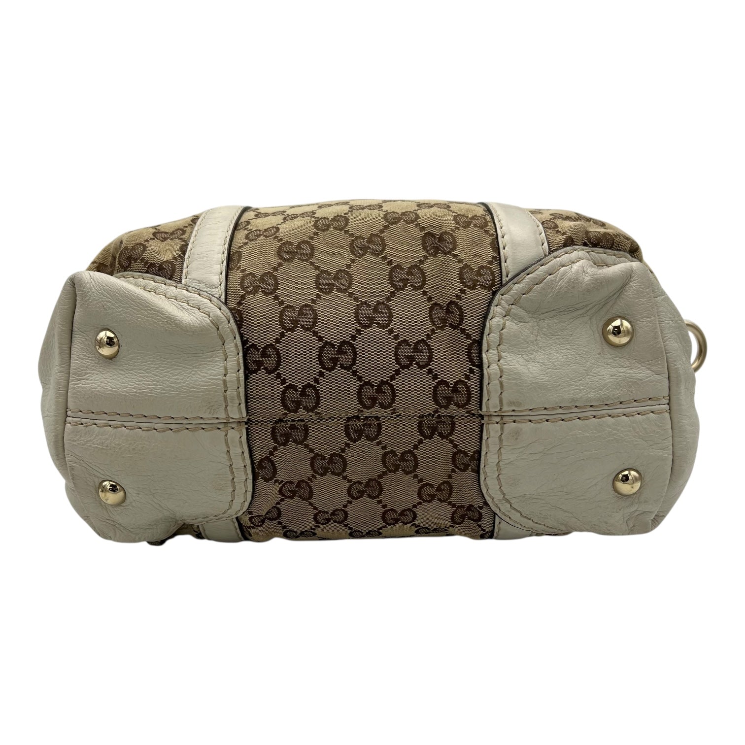 Boston Top Handle Bag Brown in Canvas, Gold hardware - Image 6