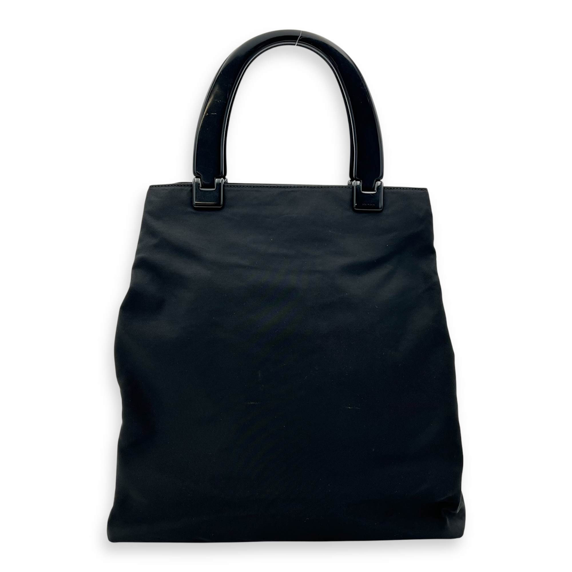 Logo Top Handle Bag Black in Nylon, Silver hardware - Image 3