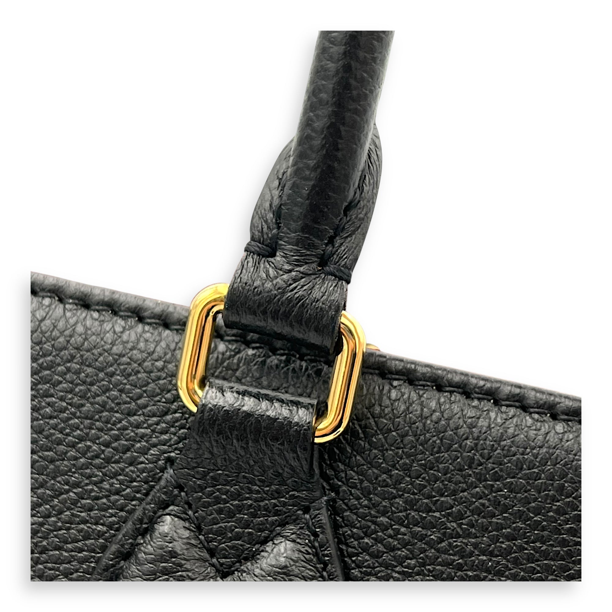 OnTheGo MM Blue Top Handle Bag in Empreinte Leather, Gold hardware - Image 8