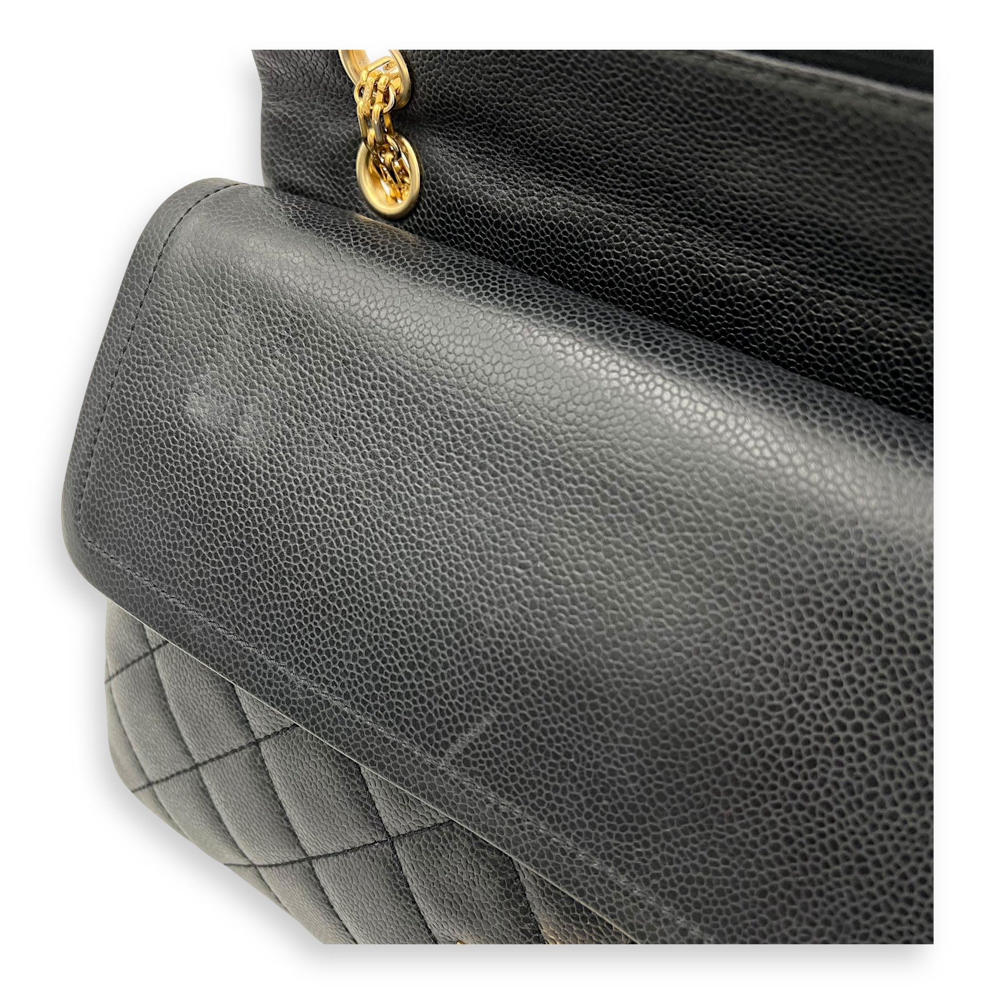2.55 Shoulder Bag Black in Caviar Leather, Gold hardware - Image 15