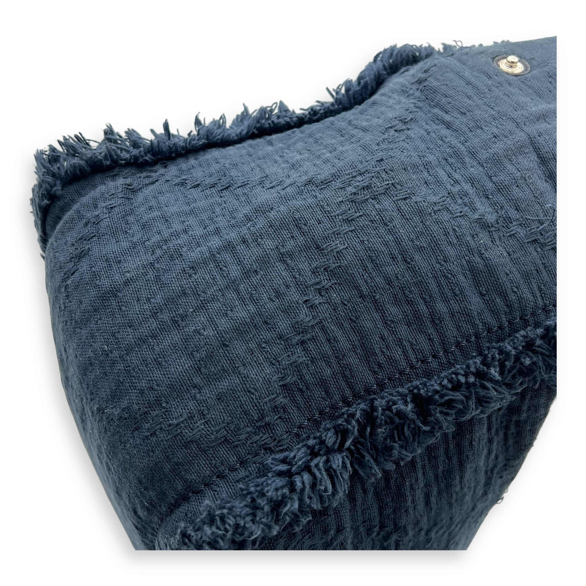 Deauville Tote Bag Blue in Fabric, Silver hardware - Image 8