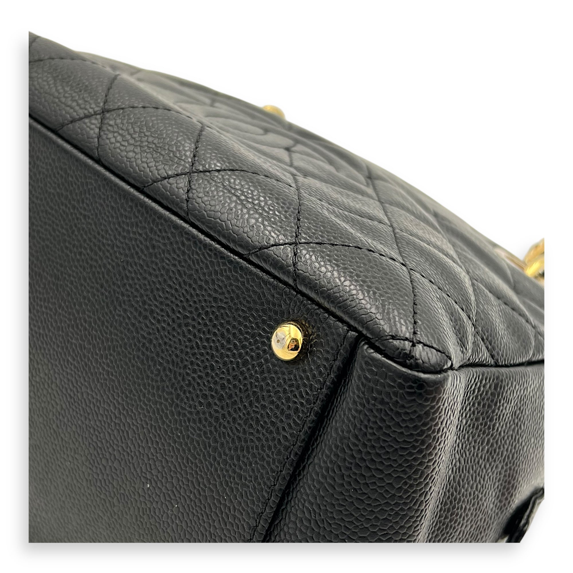 PTT Petite Timeless Tote Shoulder Bag Black in Caviar Leather, Gold hardware - Image 9