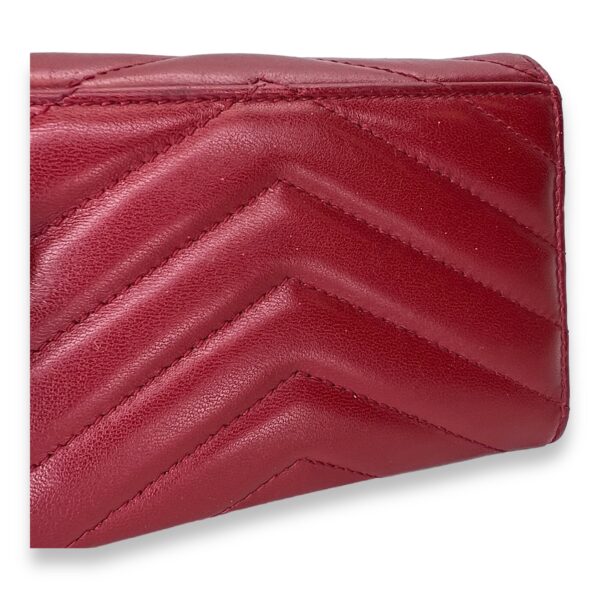 Cassandre Red Wallet in Lambskin, Gold hardware - Image 10